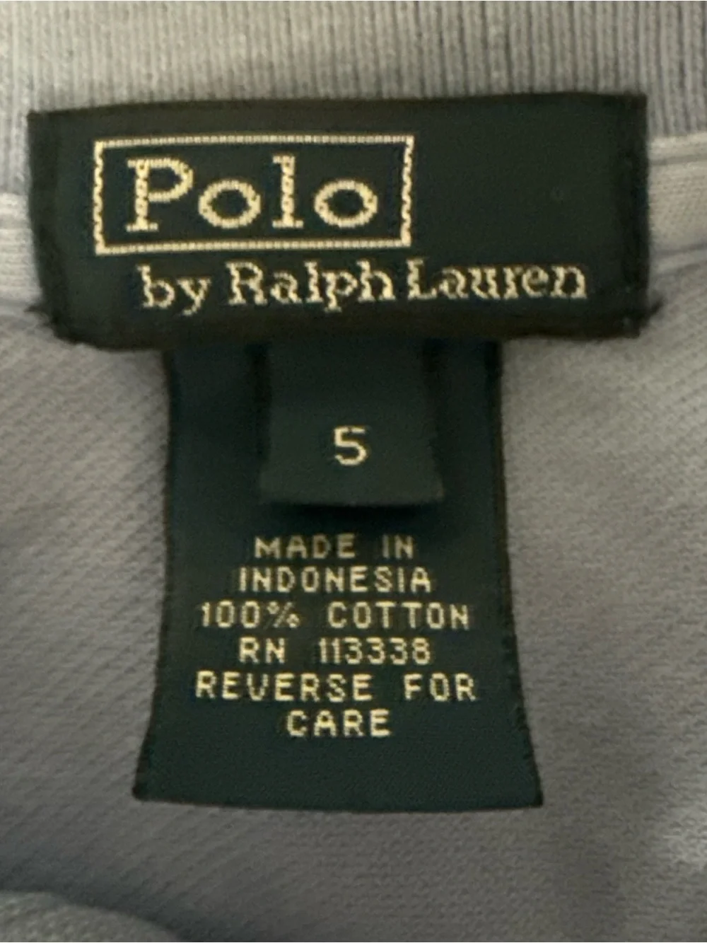 Ralph Lauren Kids Pale Blue Polo with Lime Logo